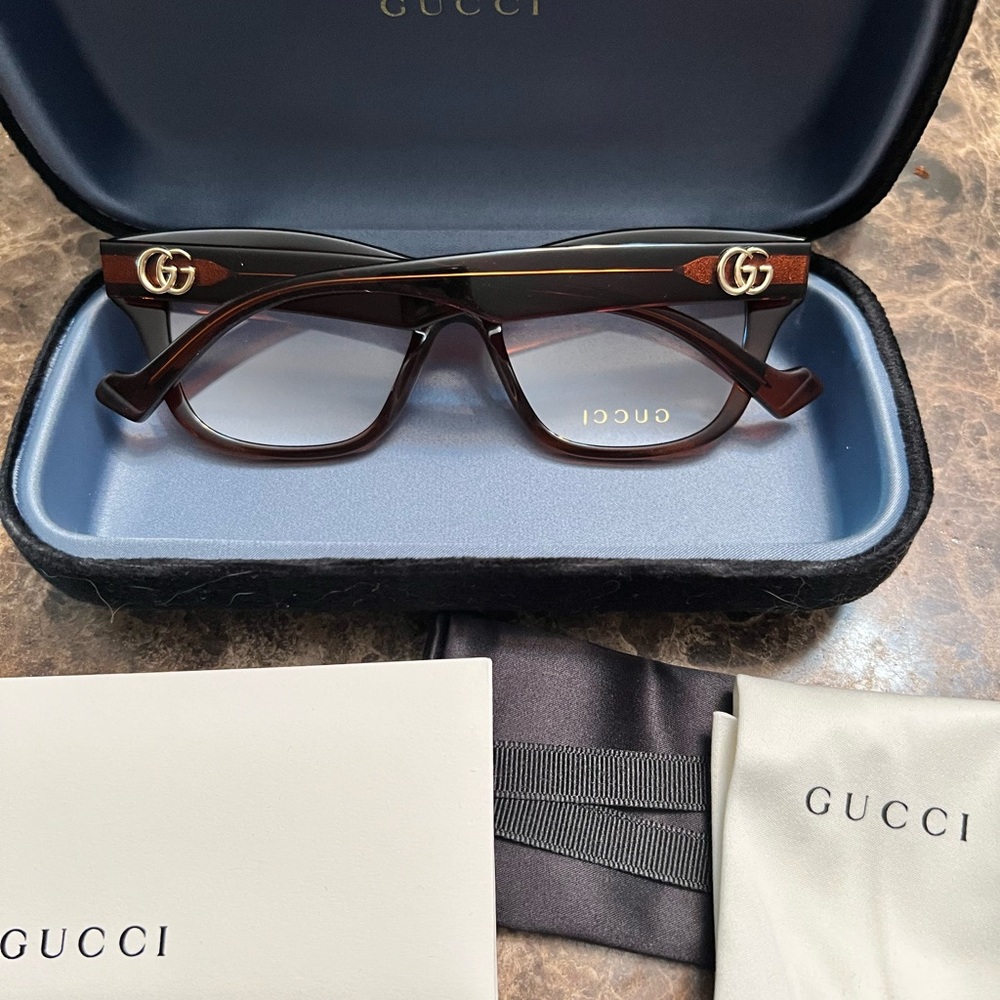 Gucci Dark Brown Rectangular Optical Frames with … - image 2